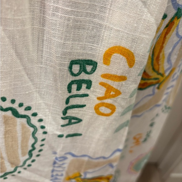 NWT Paper Heart linen blend Italian fruit and cocktail inspired print dress - S - Picture 9 of 16